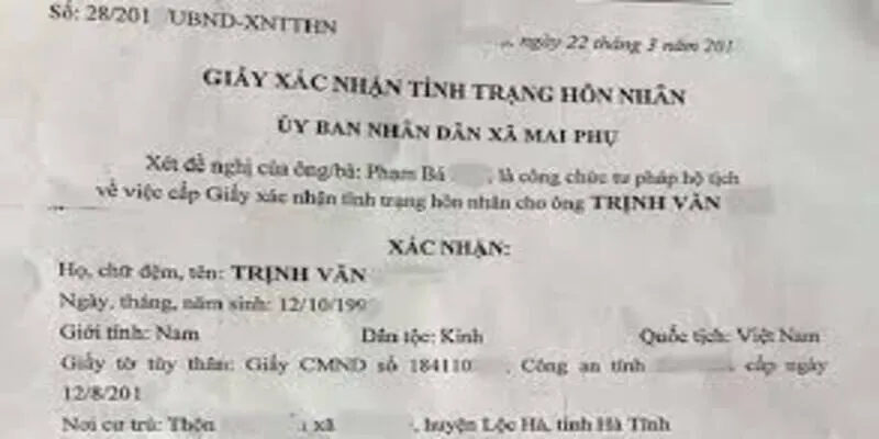 Tư Vấn Xác Nhận Tình Trạng Hôn Nhân